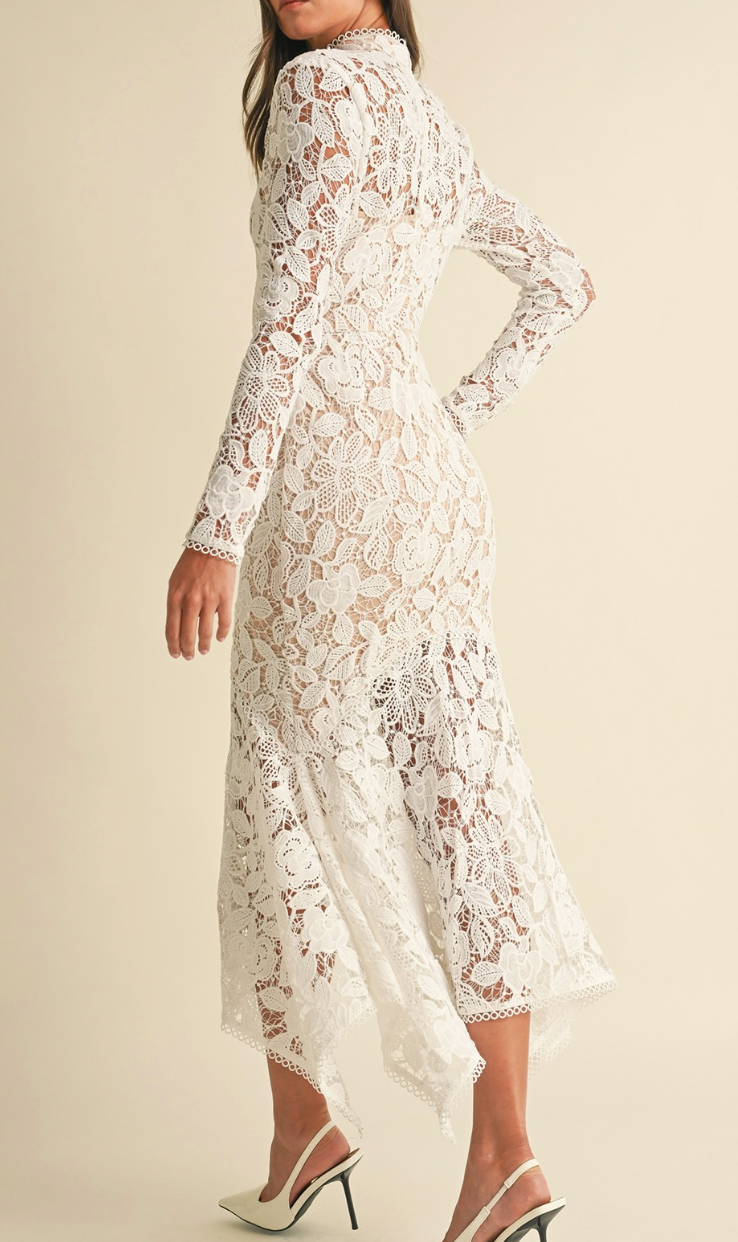 Sadie Floral Lace Midi Dress