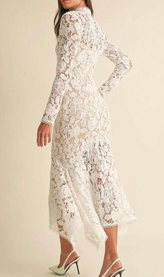 Sadie Floral Lace Midi Dress