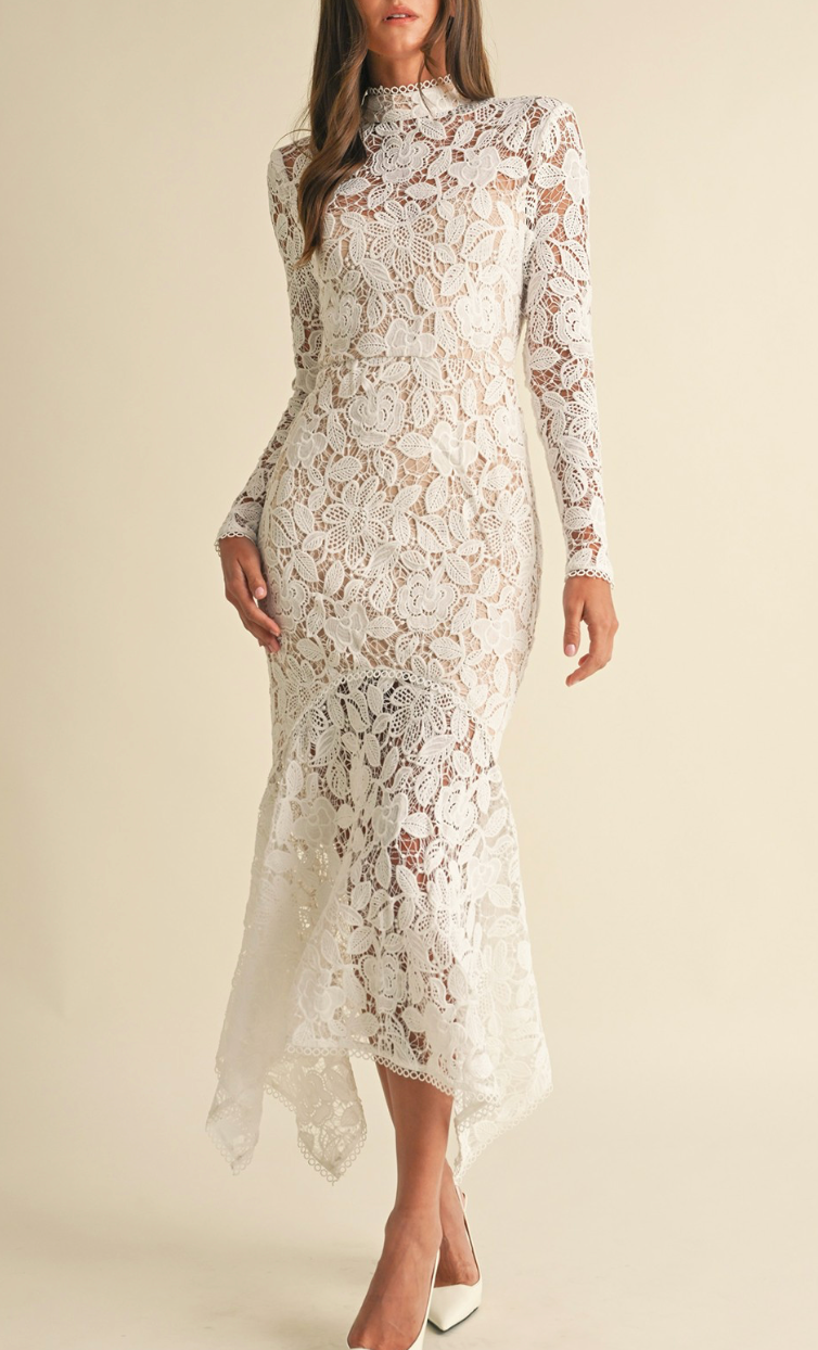 Sadie Floral Lace Midi Dress
