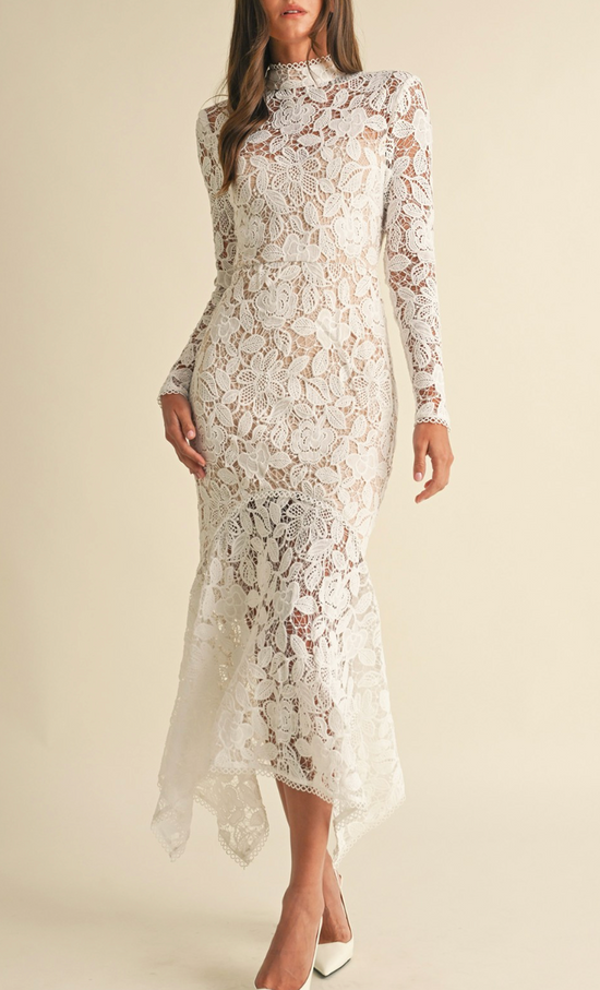 Sadie Floral Lace Midi Dress