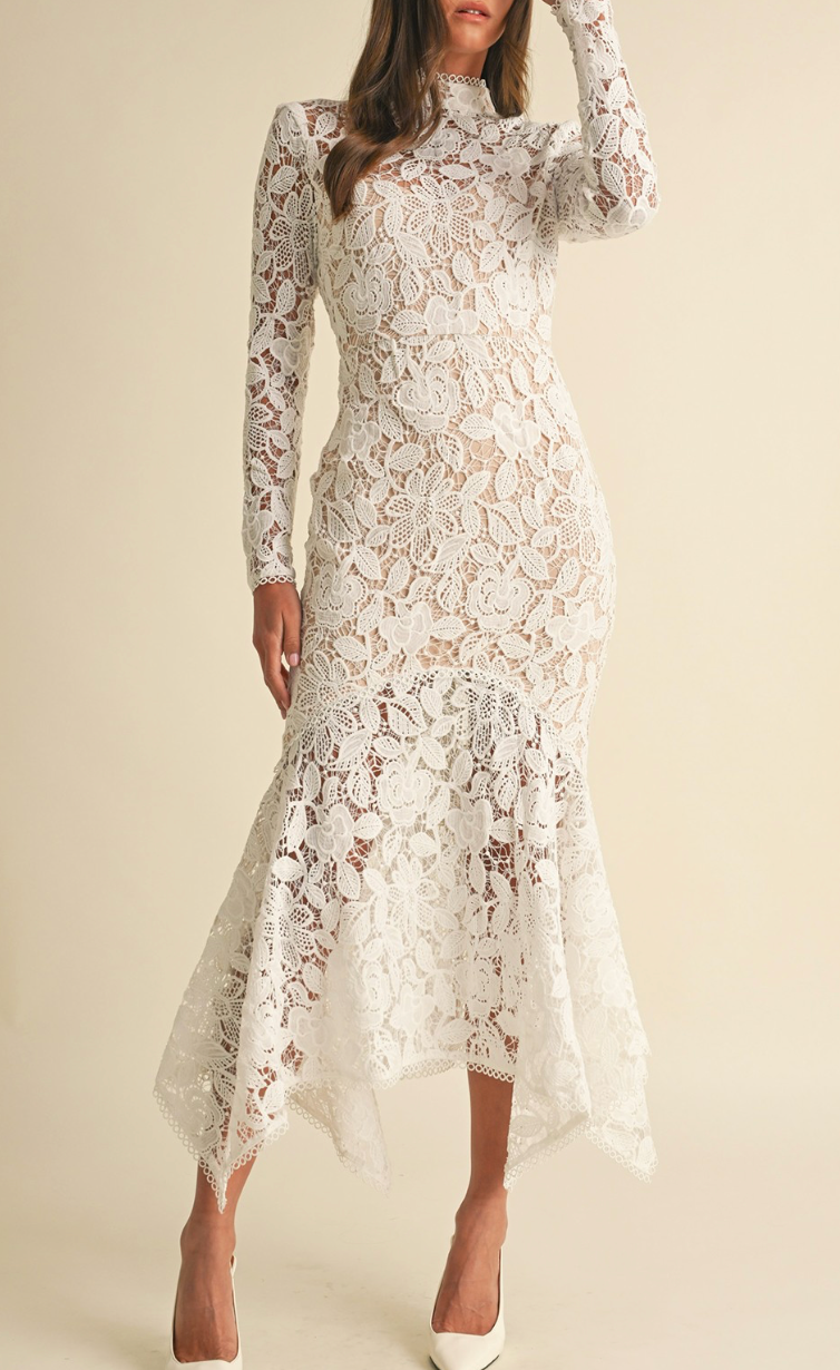 Sadie Floral Lace Midi Dress