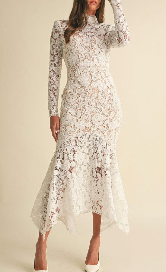 Sadie Floral Lace Midi Dress