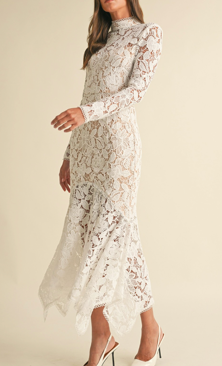 Sadie Floral Lace Midi Dress