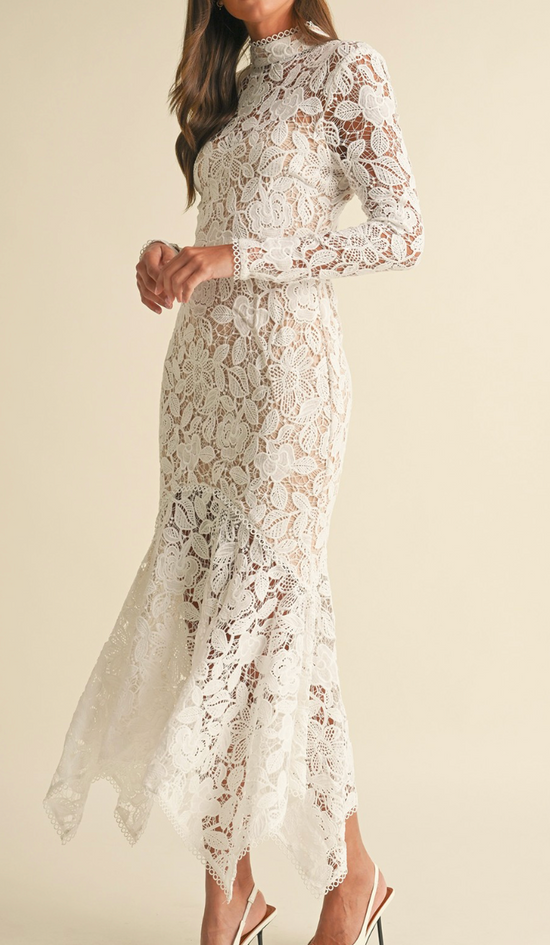 Sadie Floral Lace Midi Dress