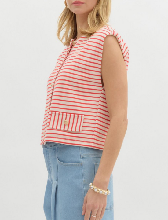 Retro Red Blouse