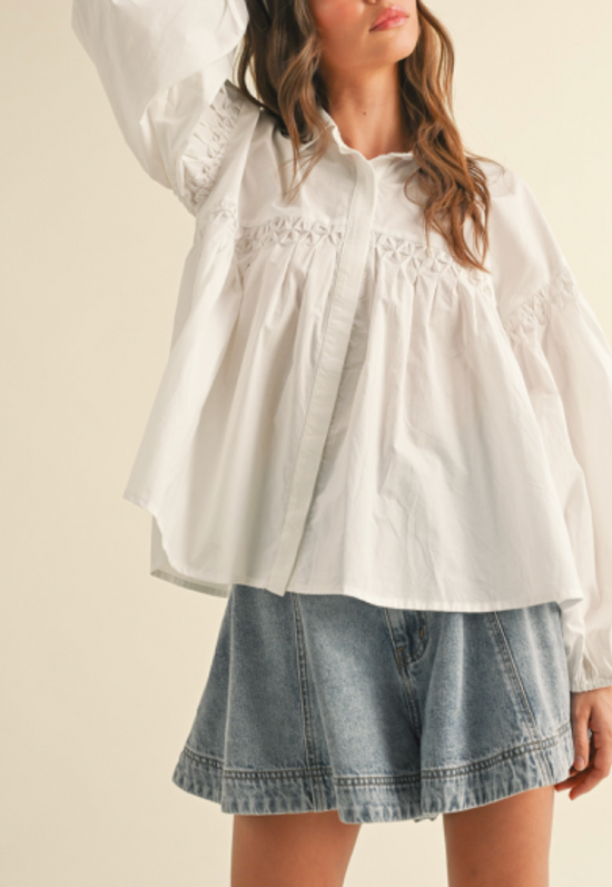 Eloise Detailed Button Down Blouse