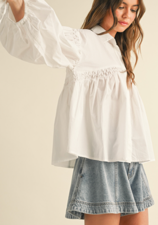Eloise Detailed Button Down Blouse