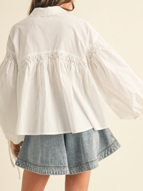 Eloise Detailed Button Down Blouse