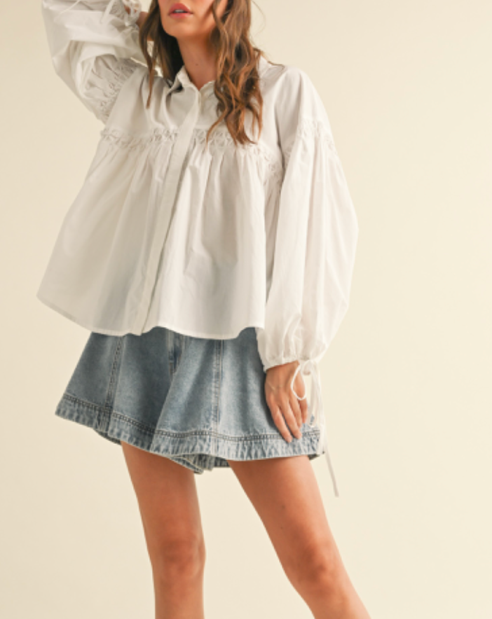 Eloise Detailed Button Down Blouse