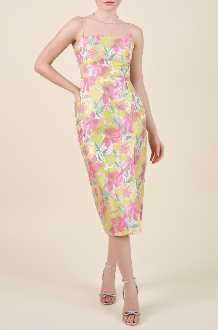 Always In Bloom Jacquard Midi Dress