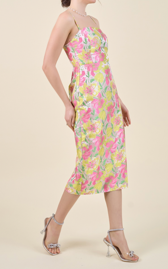 Always In Bloom Jacquard Midi Dress