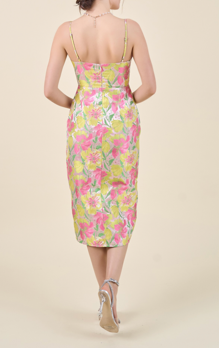 Always In Bloom Jacquard Midi Dress