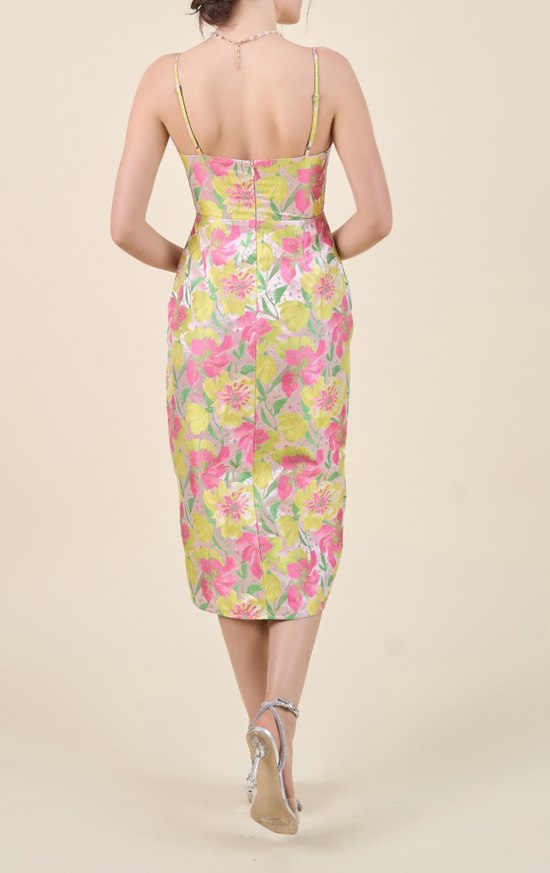 Always In Bloom Jacquard Midi Dress