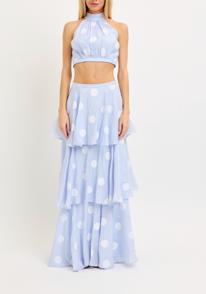 Penny Polka Dot Halter Neck & Maxi Skirt Set