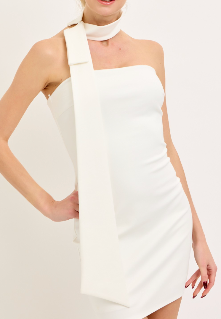 Luna Strapless Scarf Mini Dress