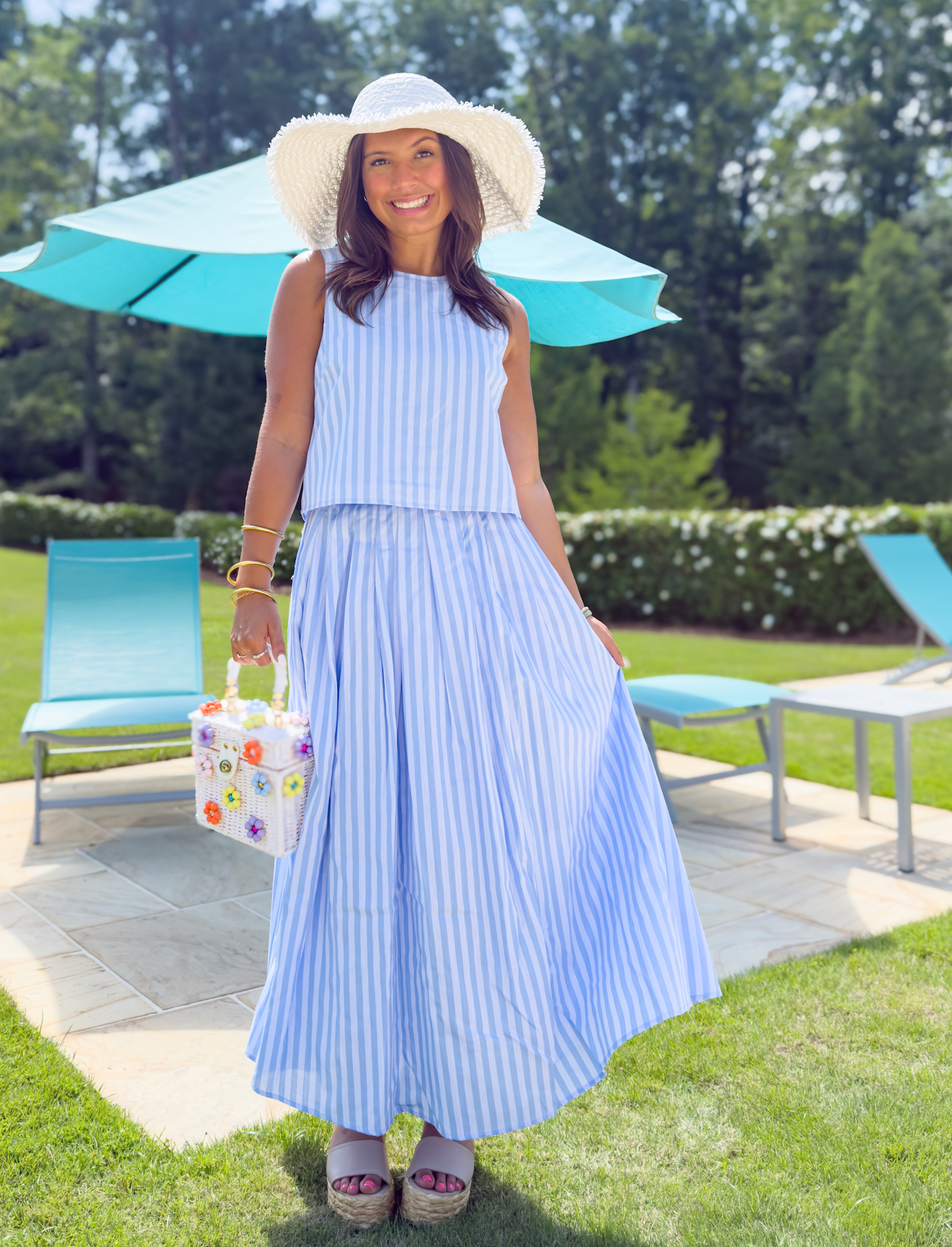 Bailey Blue Top & Skirt Set