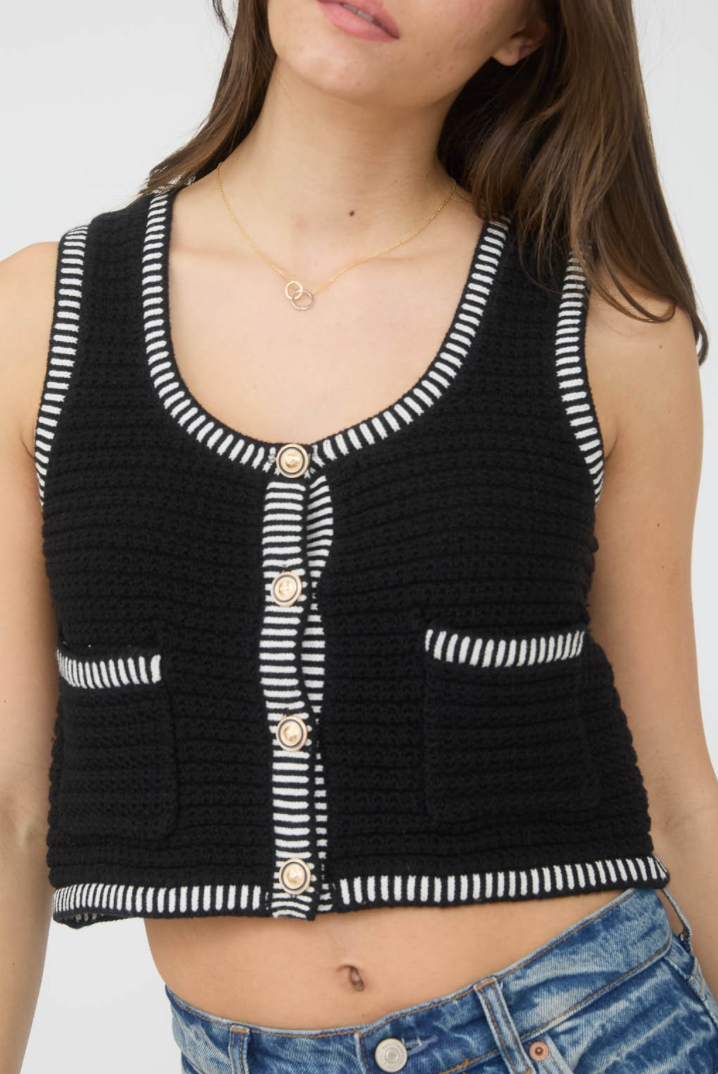 The Parisian Crop Knit Vest