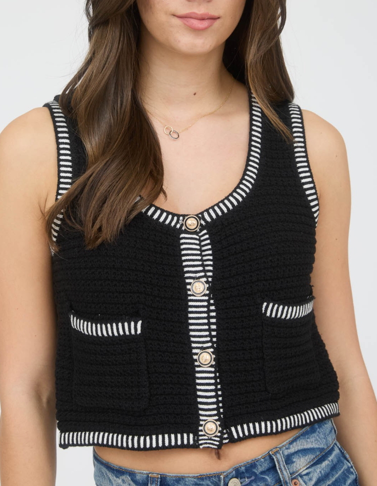The Parisian Crop Knit Vest