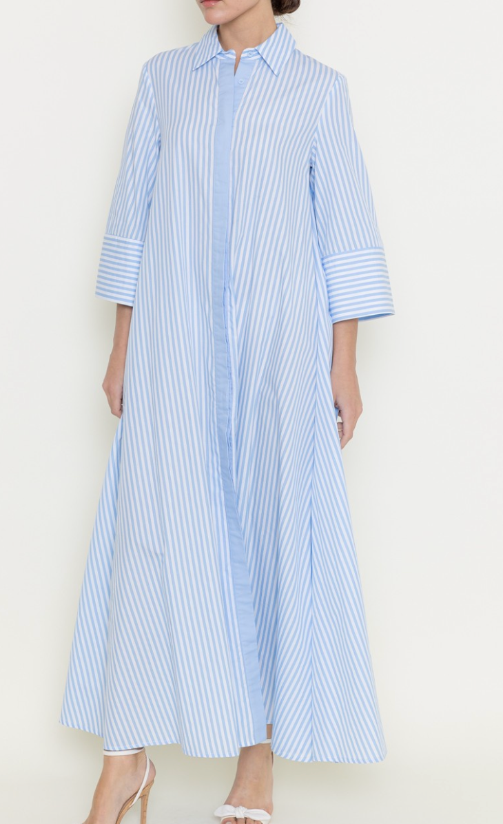 Bailey (Blue) Loose Fit Striped Maxi Dress