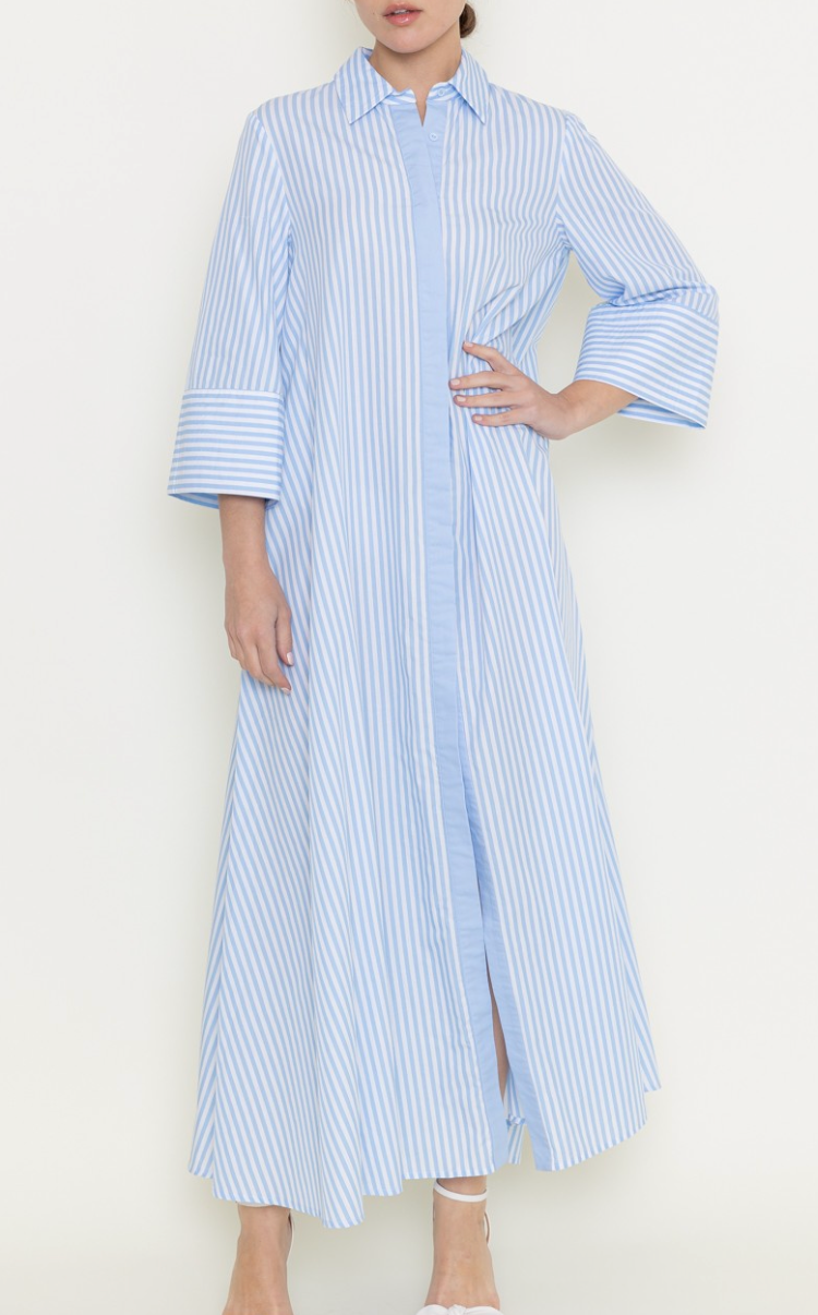 Bailey (Blue) Loose Fit Striped Maxi Dress