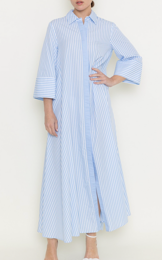 Bailey (Blue) Loose Fit Striped Maxi Dress