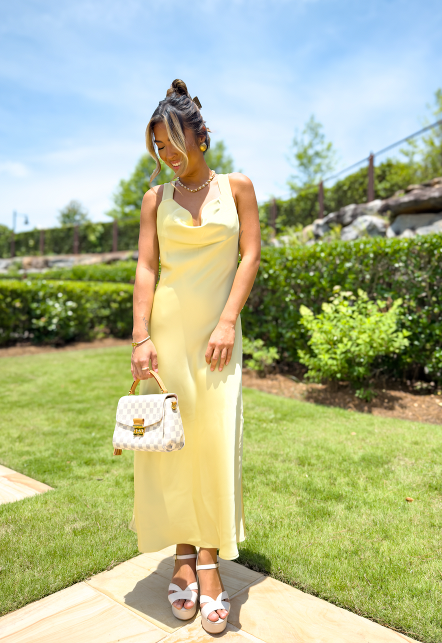 Sage Serenity Satin Dress