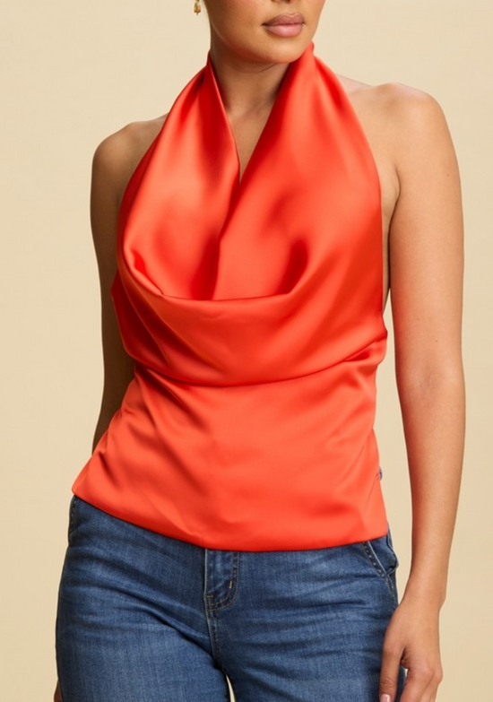 Sadie Satin Cowl Blouse