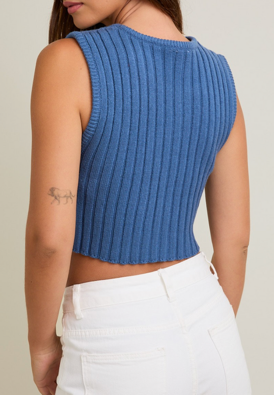 Demi Blue Sleeveless Top