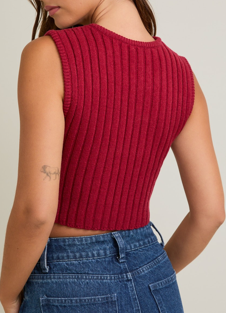 Ruby Red Sleeveless Top