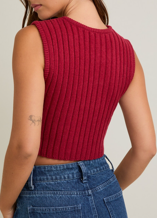 Ruby Red Sleeveless Top