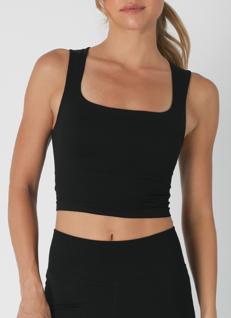 Black Square Neck Tank