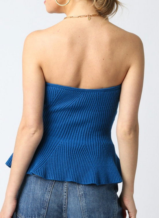 Tiff Tube Blue Sweater Top