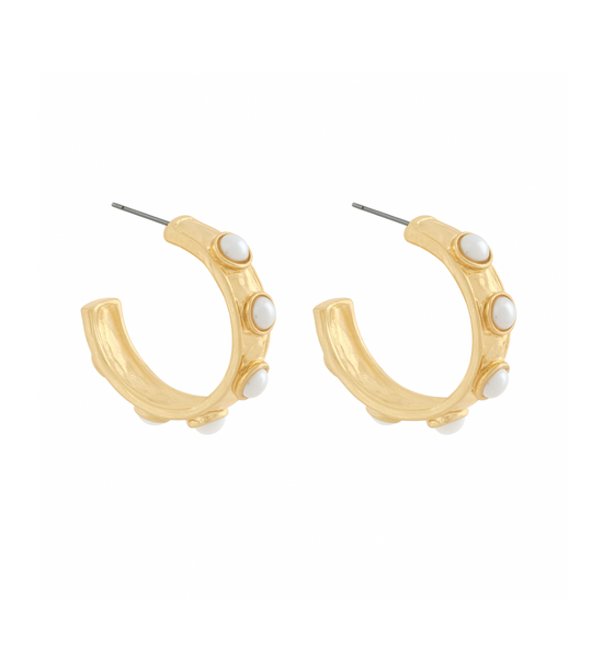 Pearl Hoop Earrings