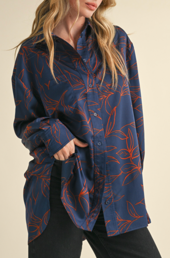 Sadie Satin Oversized Blouse