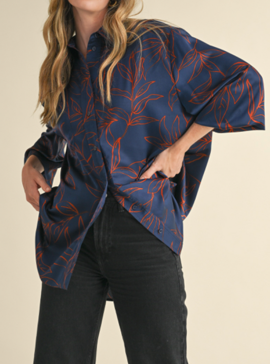 Sadie Satin Oversized Blouse