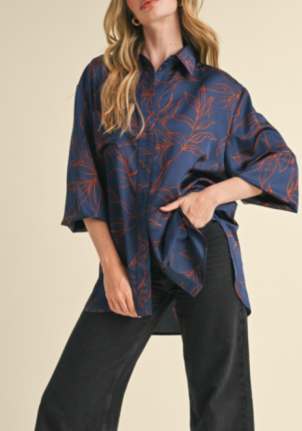 Sadie Satin Oversized Blouse