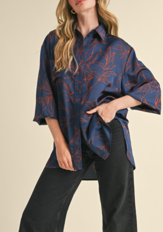 Sadie Satin Oversized Blouse
