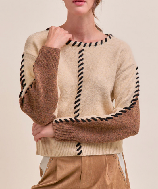 Ivy Two Toned Sweater Top