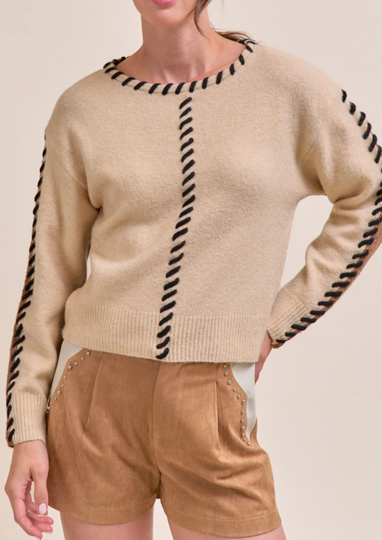 Ivy Two Toned Sweater Top