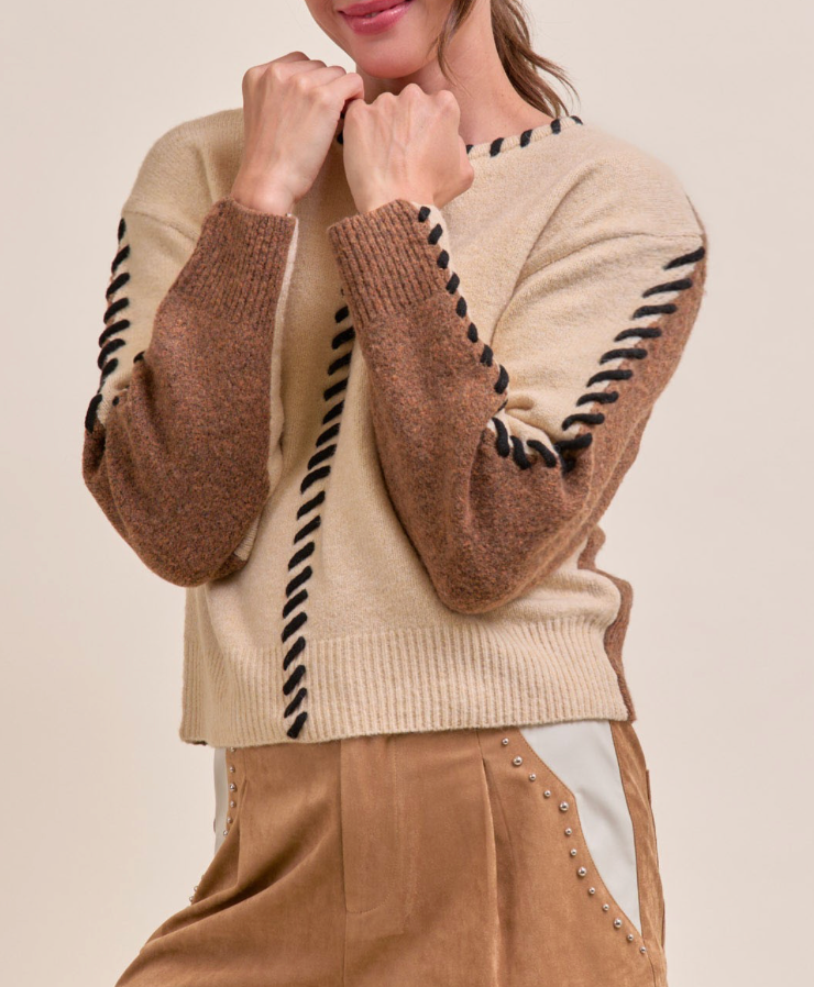Ivy Two Toned Sweater Top