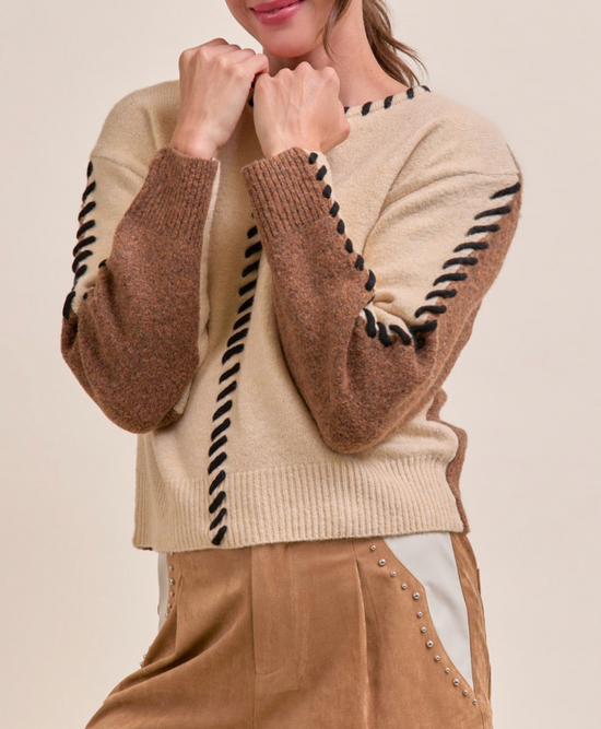 Ivy Two Toned Sweater Top