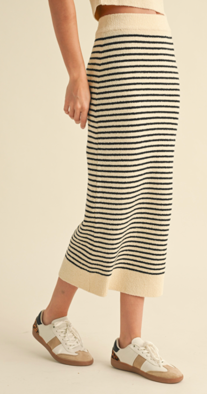 Emma Striped Knitted Skirt