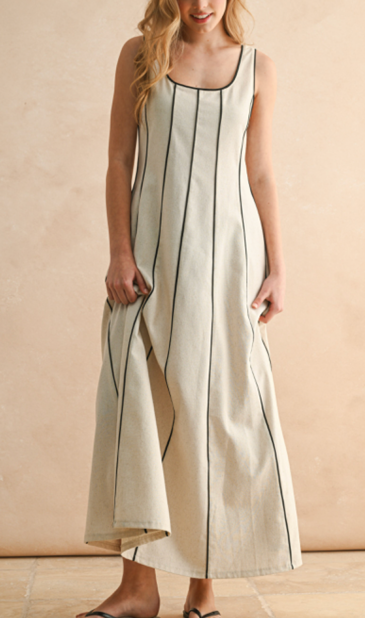 Sloane Pipping Contrast Maxi Dress