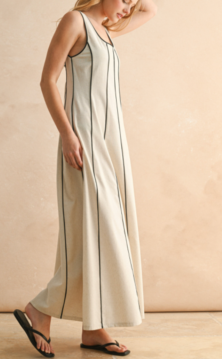 Sloane Pipping Contrast Maxi Dress
