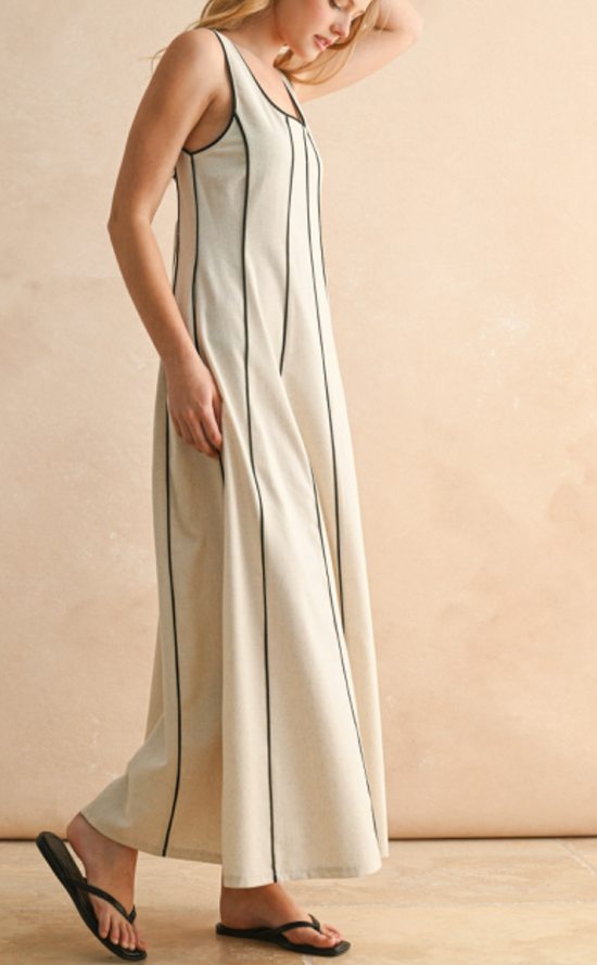 Sloane Pipping Contrast Maxi Dress