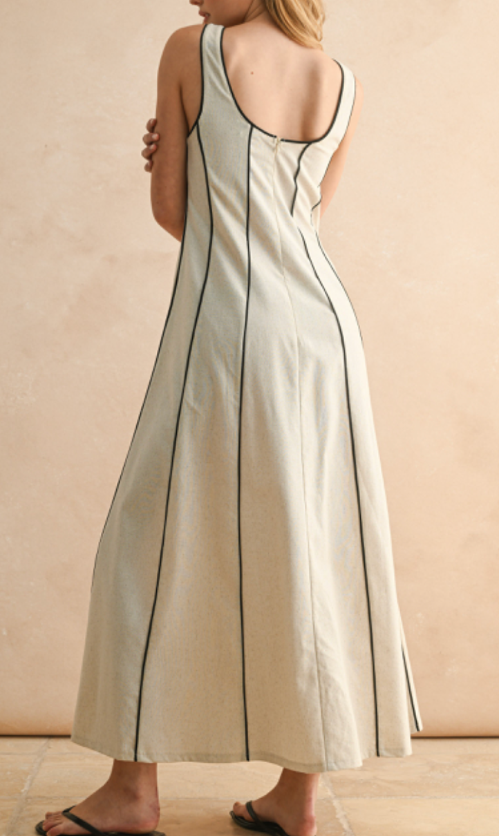Sloane Pipping Contrast Maxi Dress