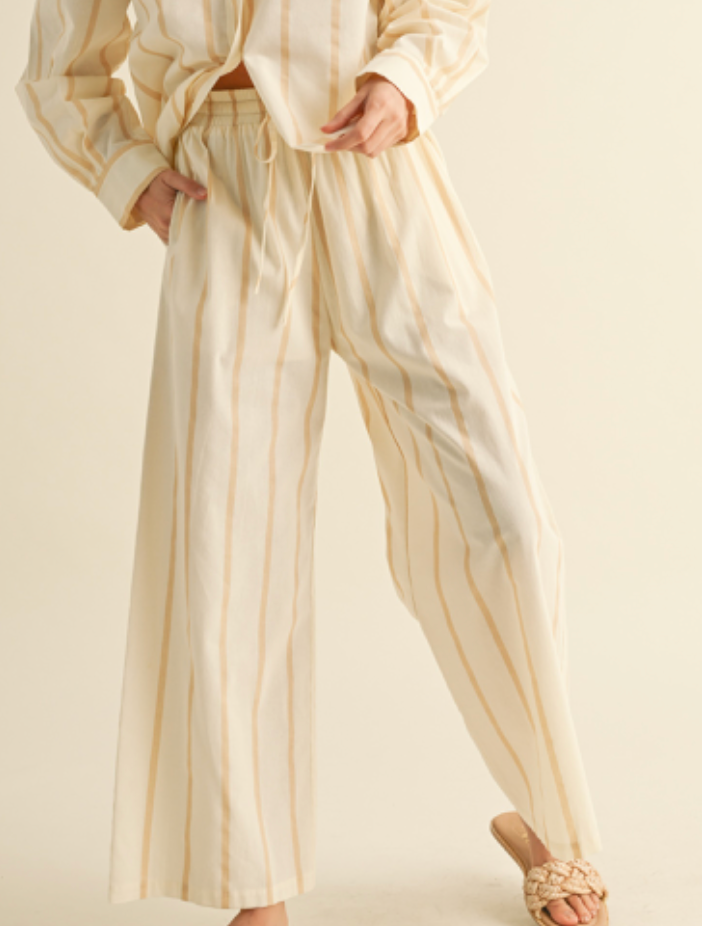 Coco Striped Button Down Linen Pants