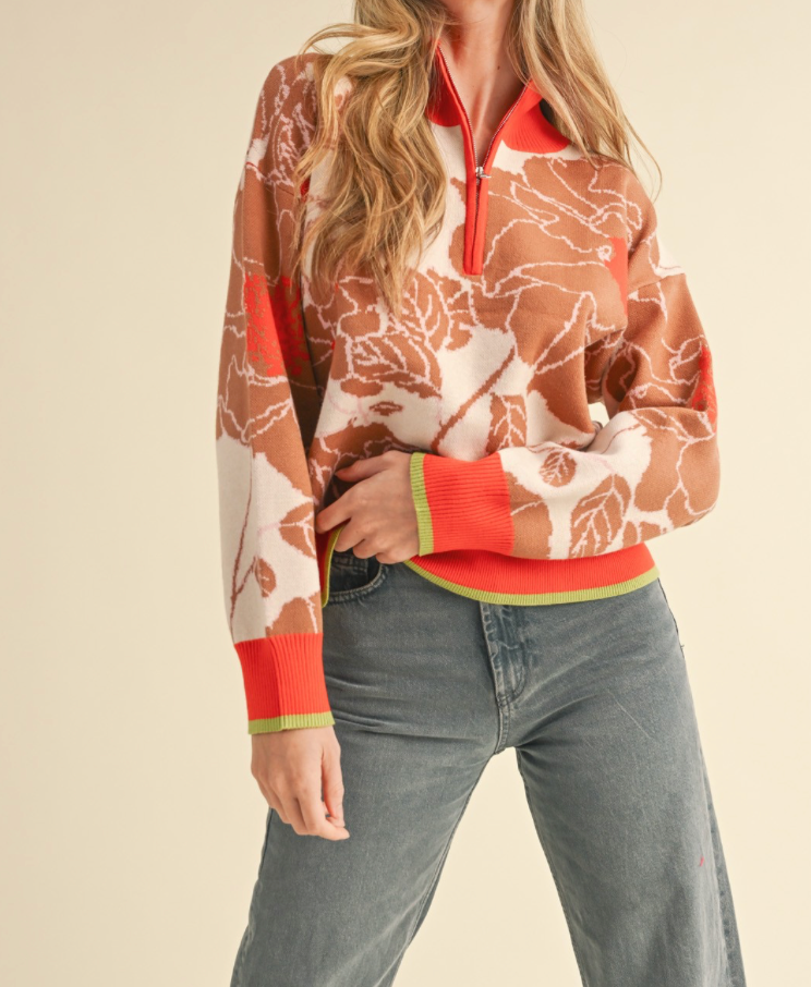 Stella Mock Neck Half Zip Pullover