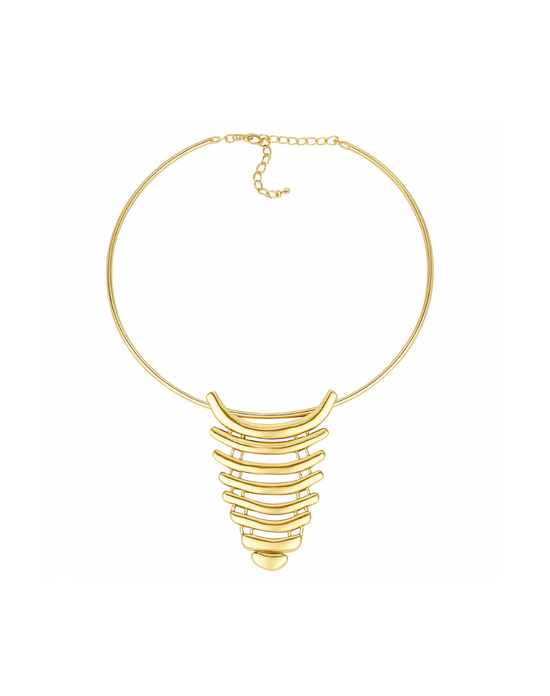 Gold Stainless Steel Geometric Collar Necklace