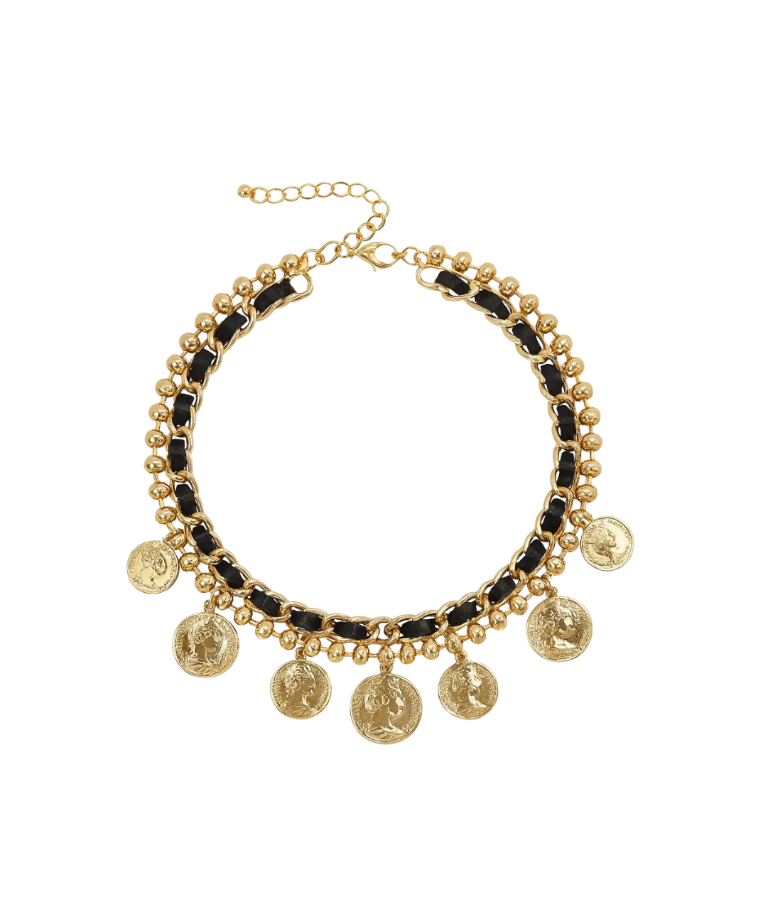 Vintage Coin Charm Statement Necklace
